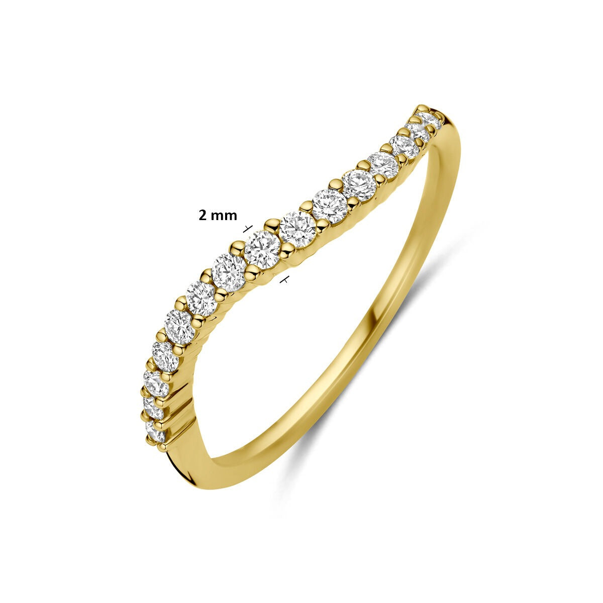 14k Żółte Złoto Pierścionek Alliance z Diamentem 0,21 ct