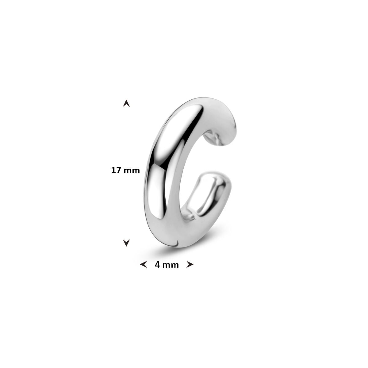 Srebrny ear cuff 925 rodowany – nowoczesny design