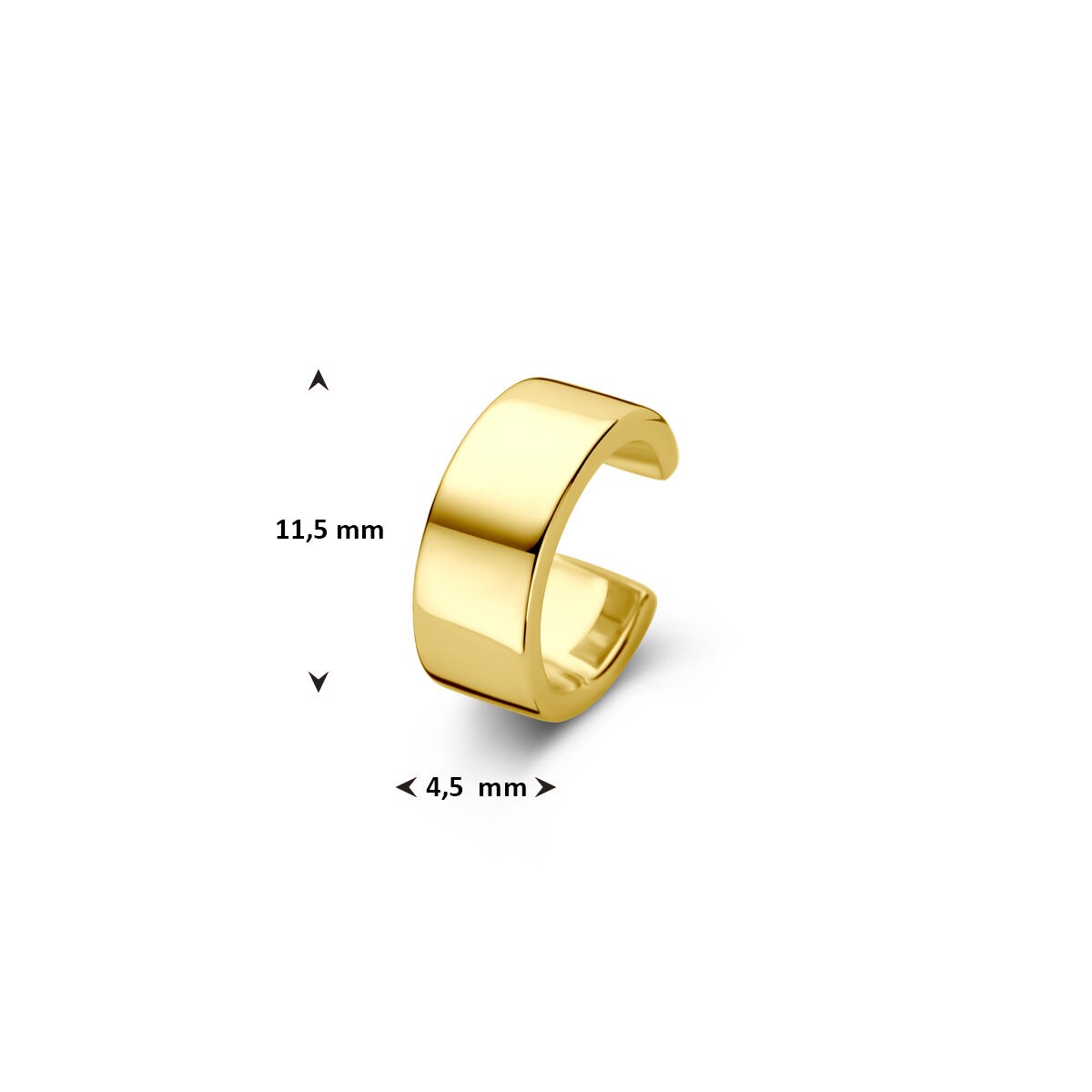 Pozłacany srebrny ear cuff damski