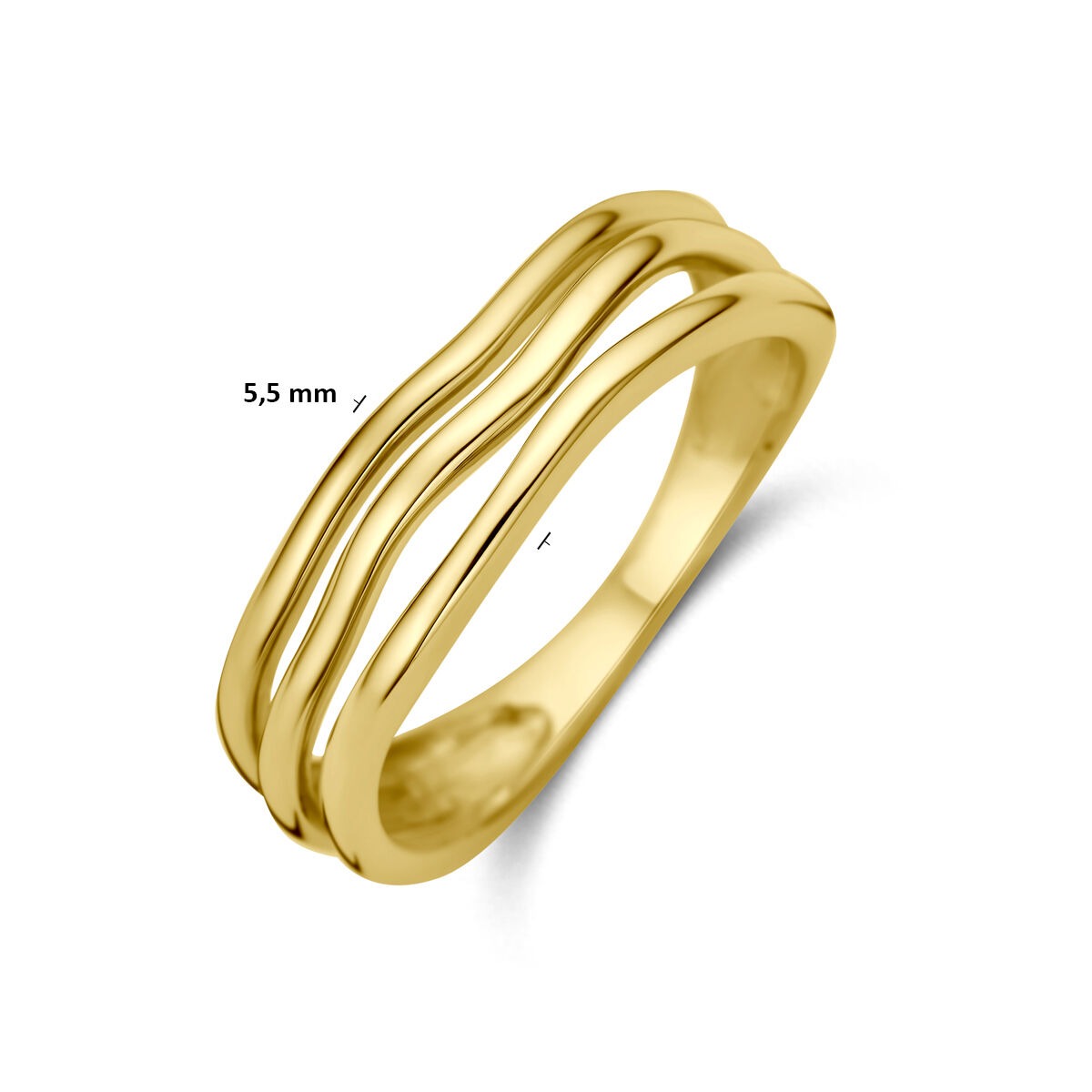 14k Żółte Złoto Pierścionek 5,5 mm Damski
