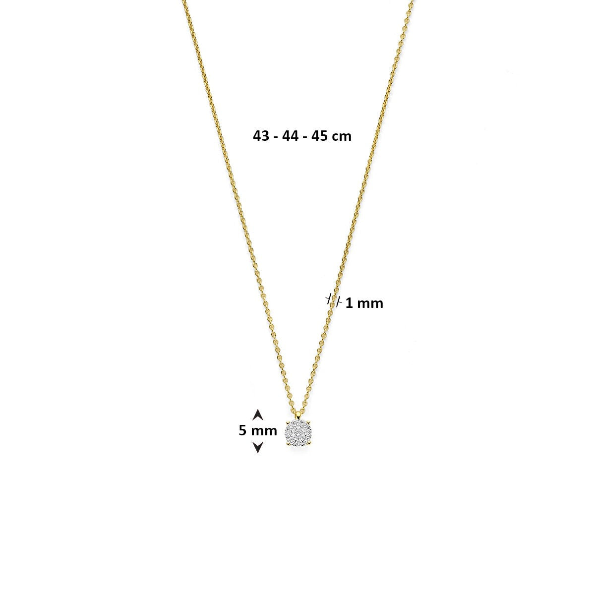 naszyjnik 14k bicolor z diamentem