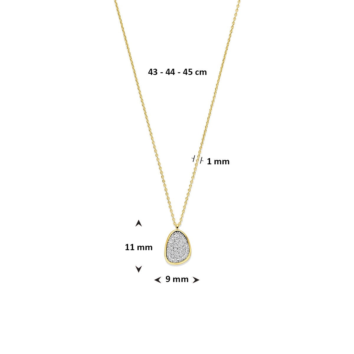 14k Bicolor naszyjnik z diamentem 0.25ct