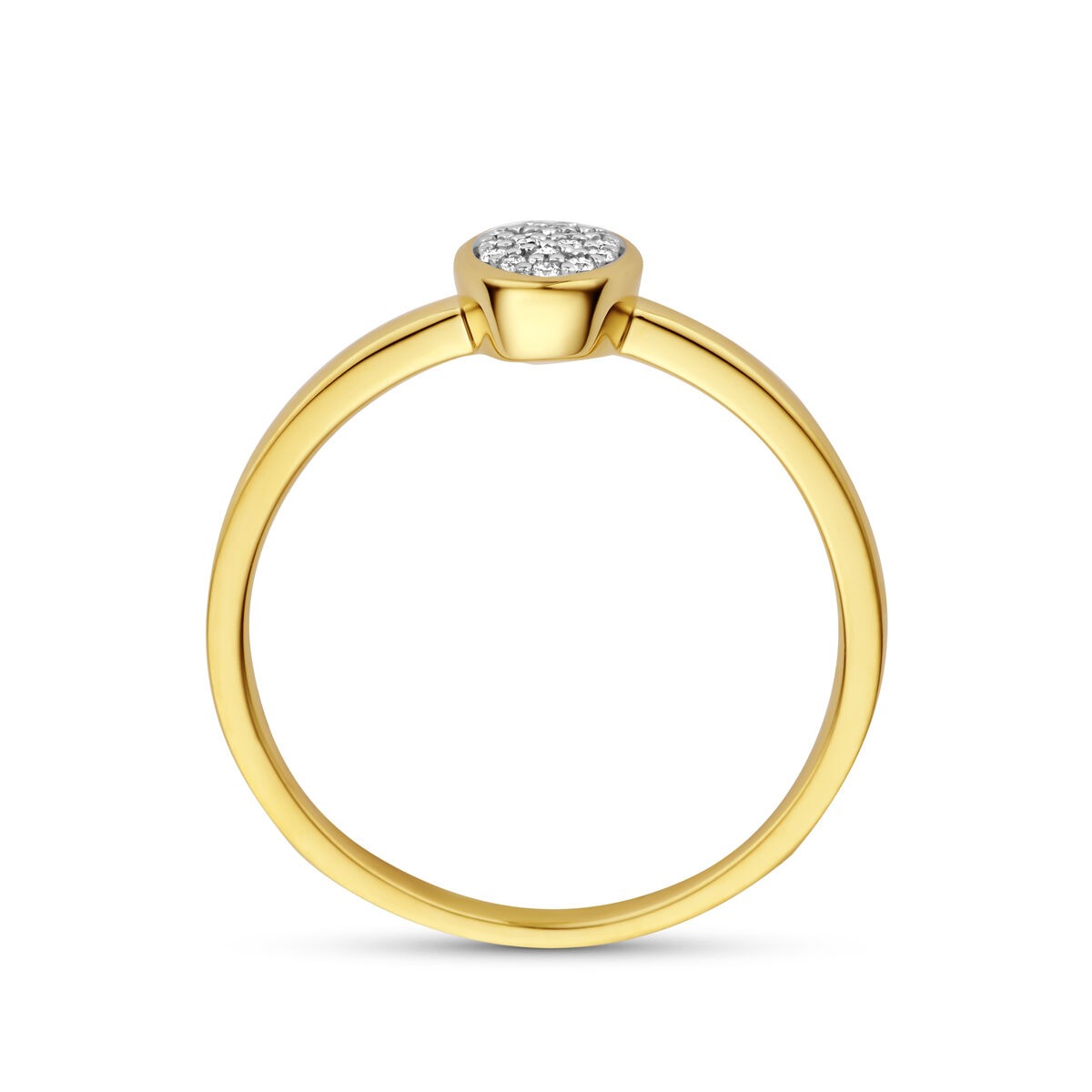 14k żółte złoto pierścionek z diamentem
