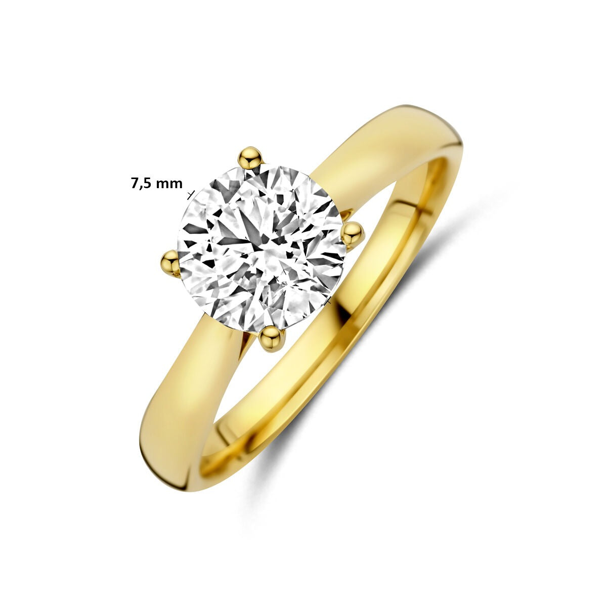 14k Żółte złoto pierścionek z diamentem hodowanym w laboratorium 1.50ct