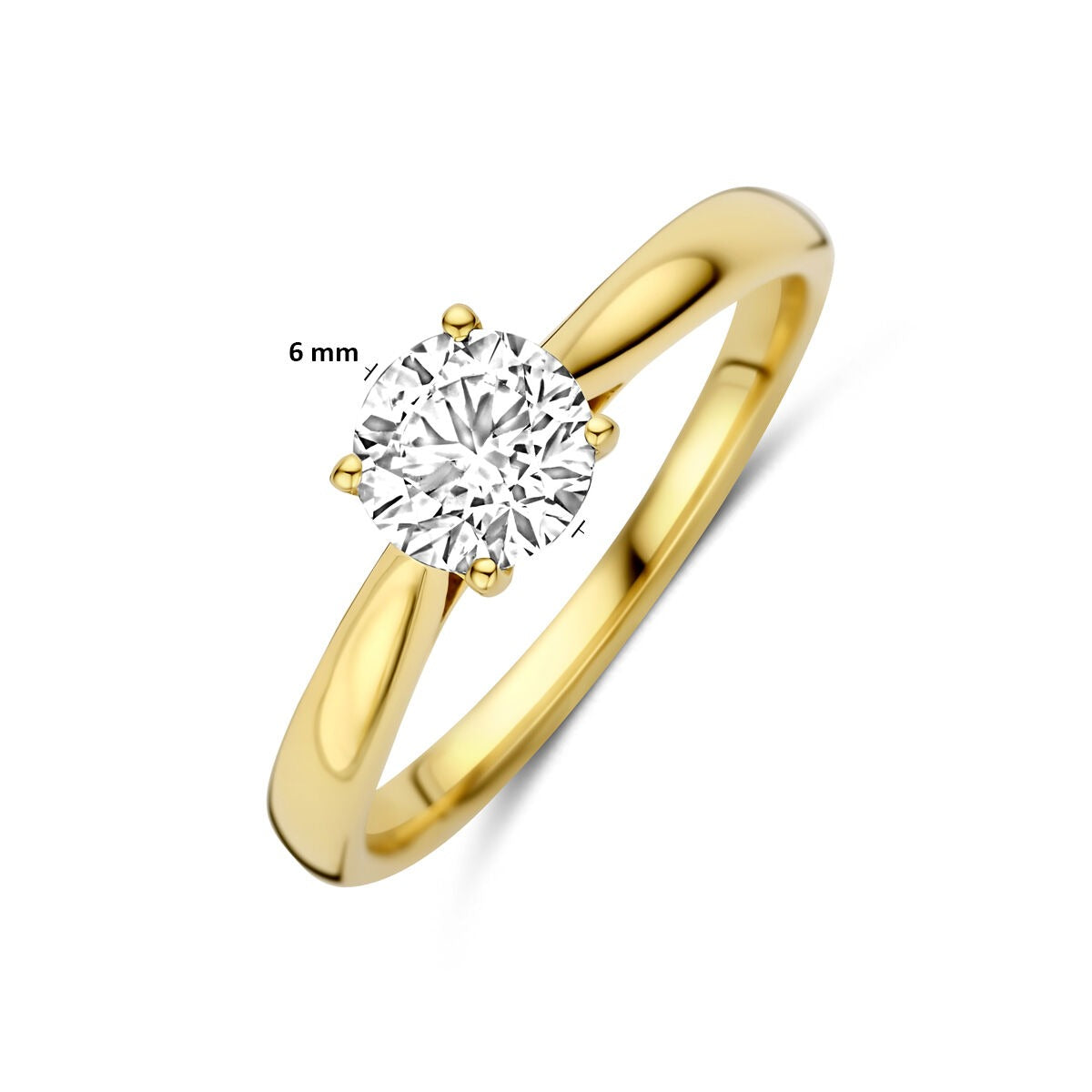 14k Żółte złoto pierścionek z diamentem lab grown 0.75ct