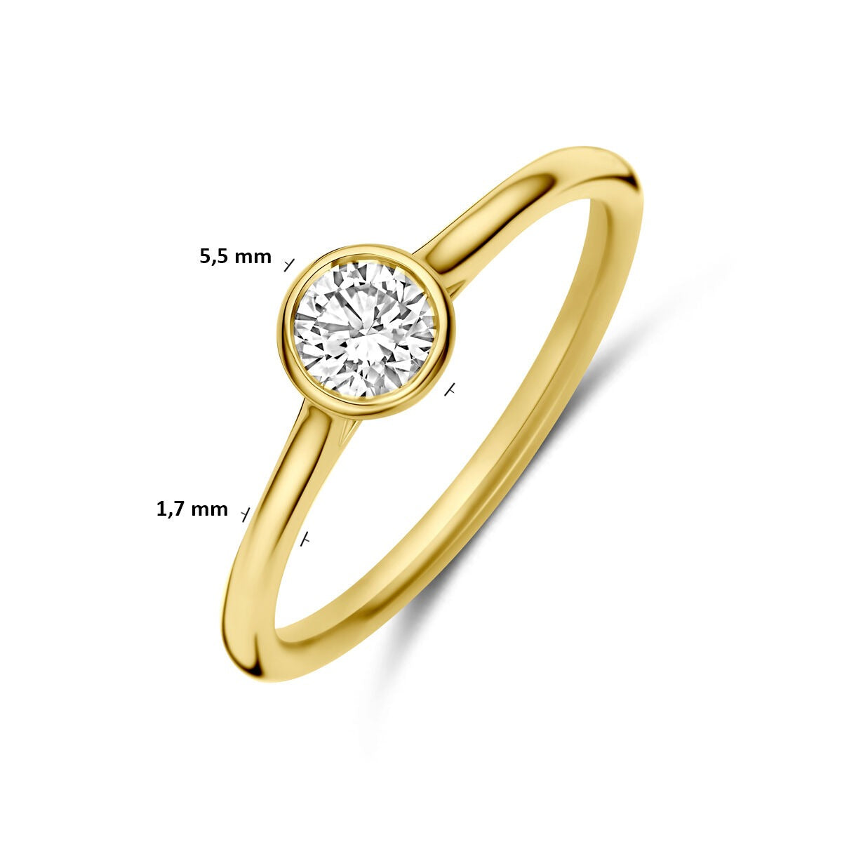14k Żółte Złoto Pierścionek z Diamentem 0,40 ct Solitaire