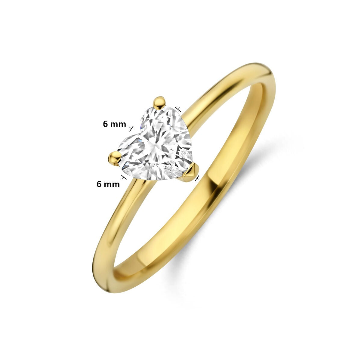 14k Żółte złoto pierścionek z sercowym diamentem lab grown 0.50ct