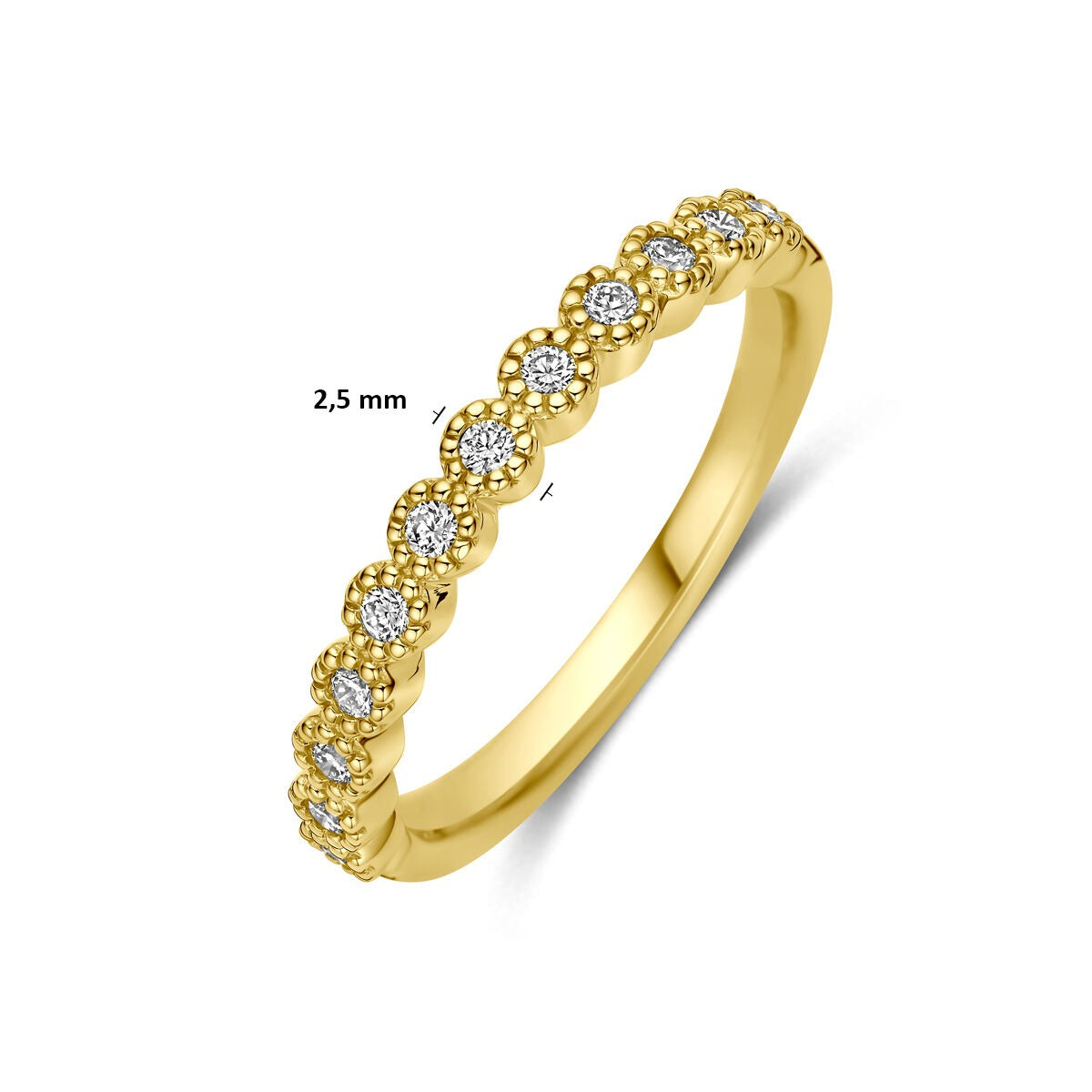 14k Żółte Złoto Pierścionek Alliance z Diamentem 0,18 ct