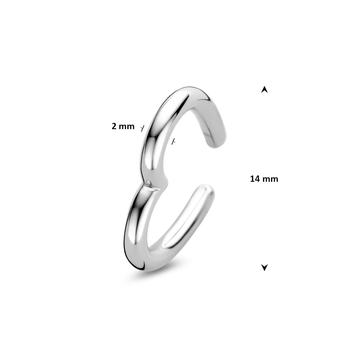 Srebrny ear cuff serduszko – rodowany 925 srebro