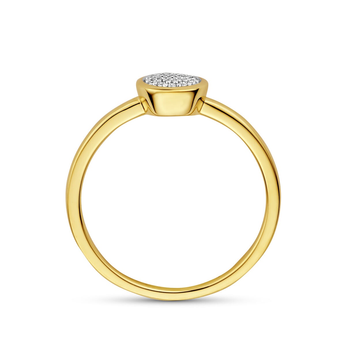 14k żółte złoto pierścionek z diamentem