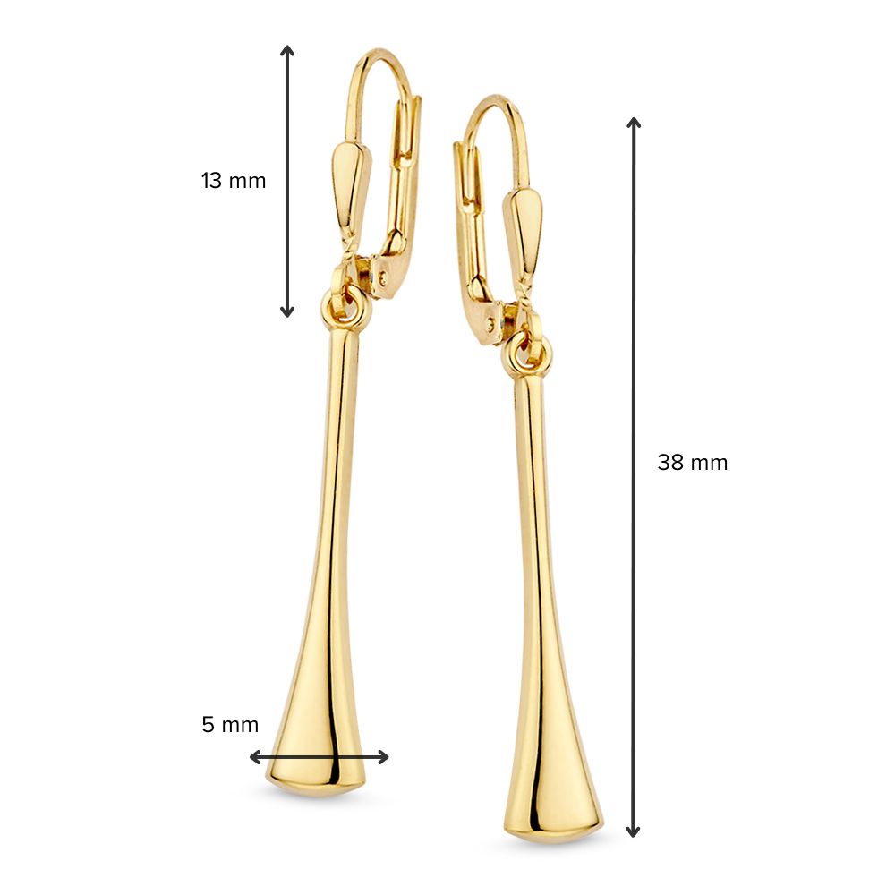 Eleganckie Żółte Złote Kolczyki z Zabawnych Zawieszkami - 14 Karat Złoto