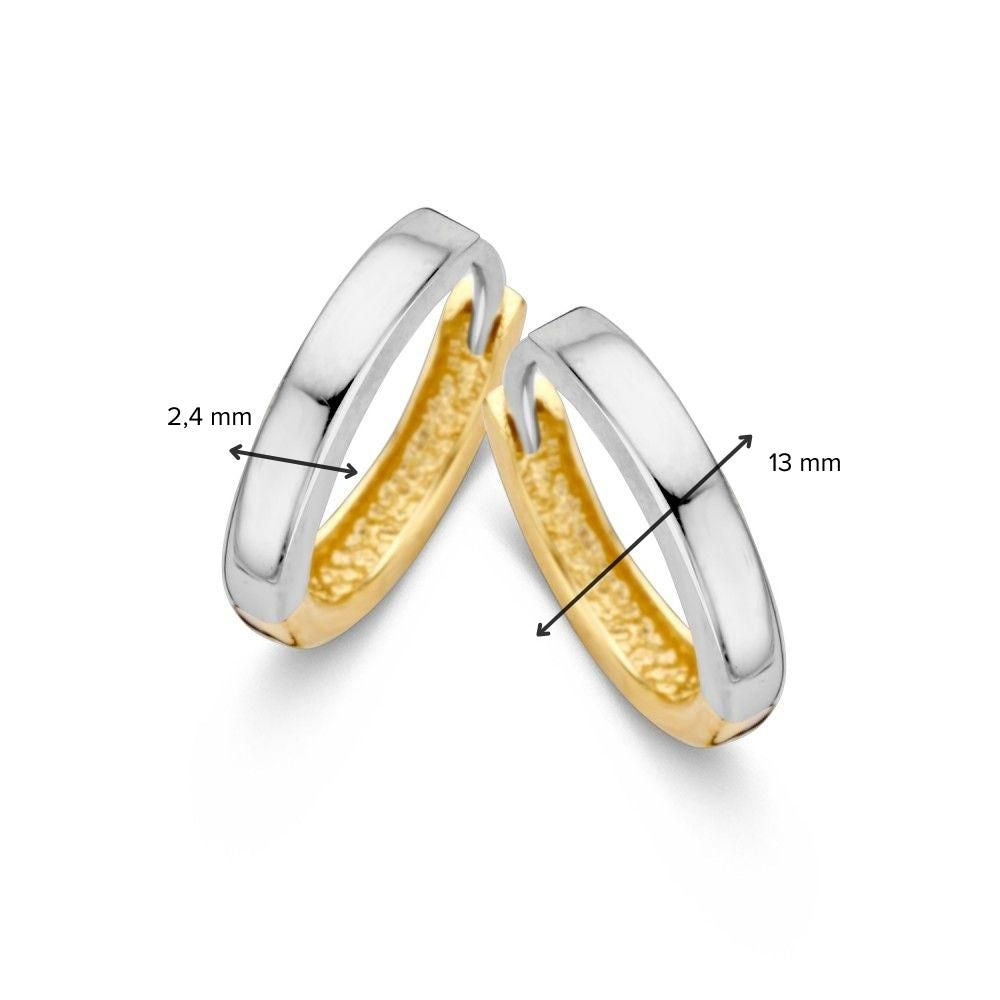Bicolor kolczyki – 14 karat, 1,8 grama