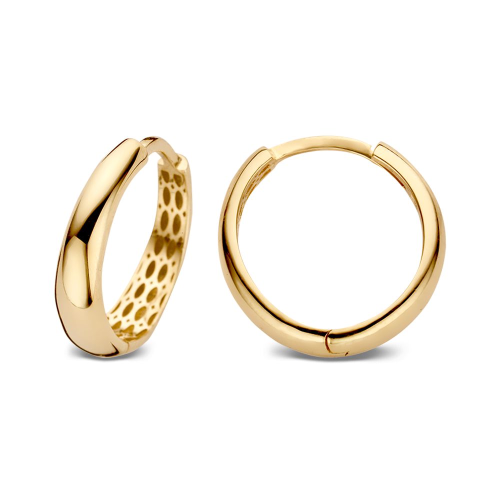 Żółte złoto Tapered Oorbellen – 14 Karaat – Eleganckie i Ponadczasowe – Van der Kooij