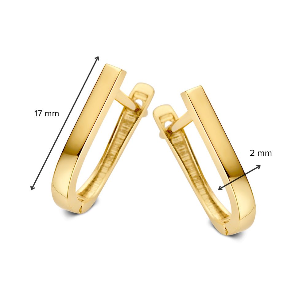 14 Karaat Żółte Złoto Kolczyki Koła z Gładkim Wykończeniem i Idealnym Dopasowaniem (12x8 mm)