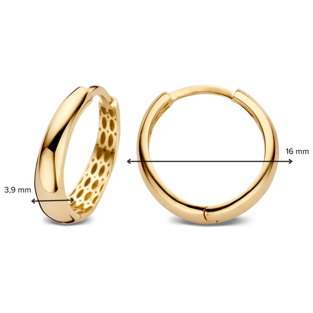 Żółte złoto Tapered Oorbellen – 14 Karaat – Eleganckie i Ponadczasowe – Van der Kooij