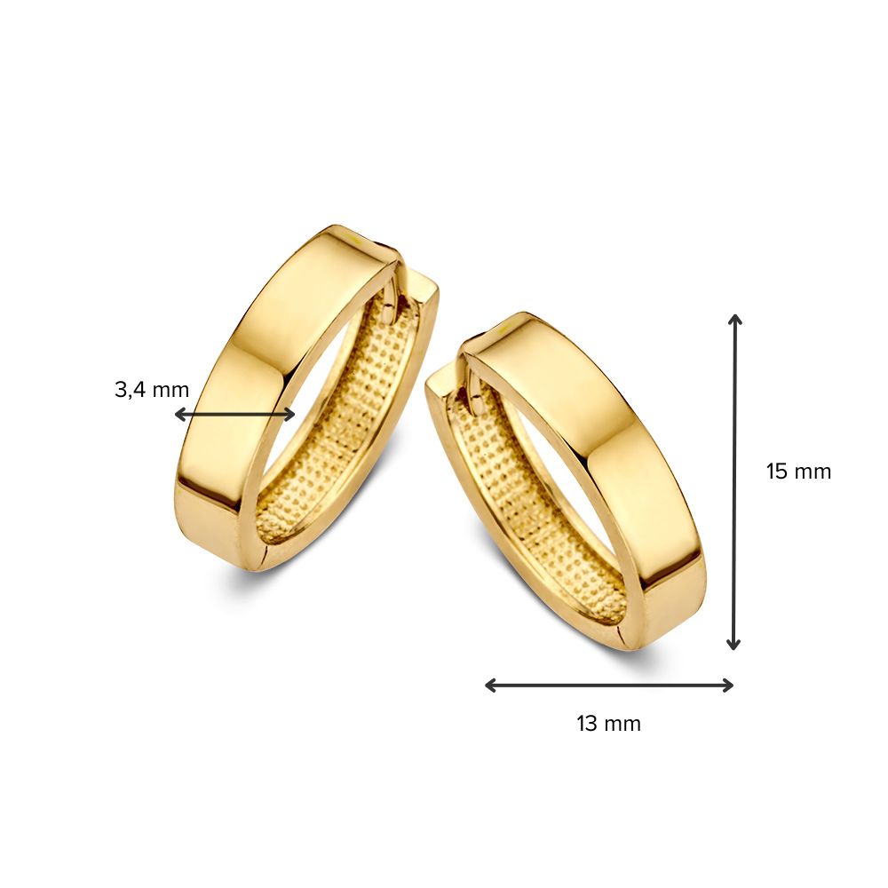 Żółte złoto Kolczyki koła 14 Karat – Subtelny design, 12 x 10 mm rozmiar wewnętrzny, Ponadczasowa elegancja