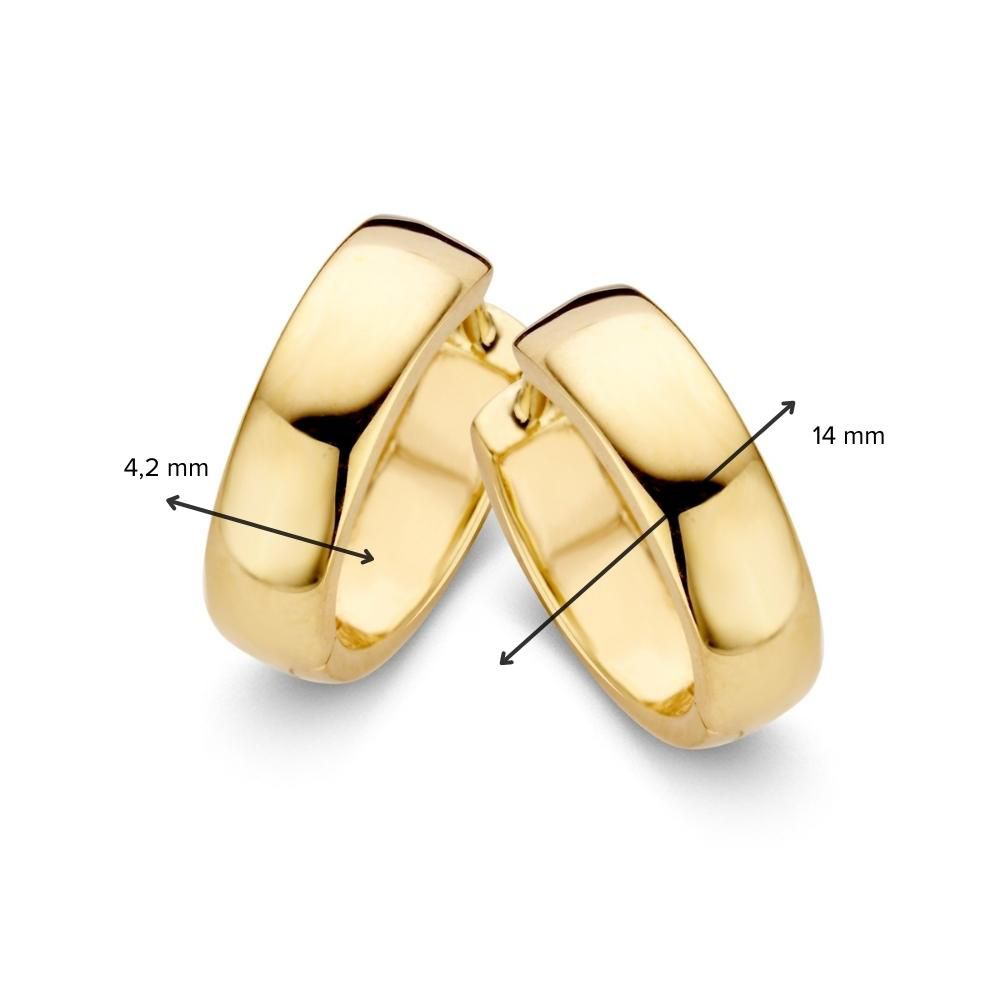 Ponadczasowe Żółte Złote Kolczyki dla Damskich – 14 Karat, 4 mm Szerokości, Elegancki Design