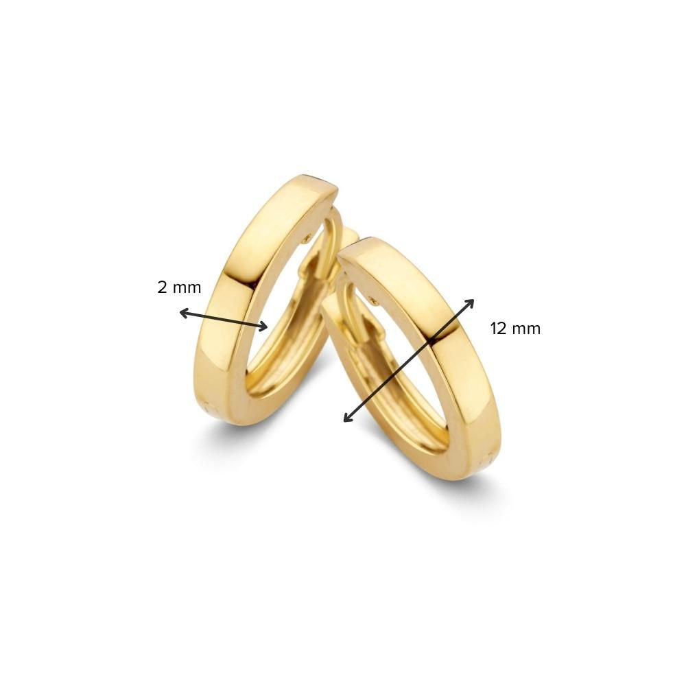Żółte złoto Kolczyki – 14 Karat, 9 mm Średnica