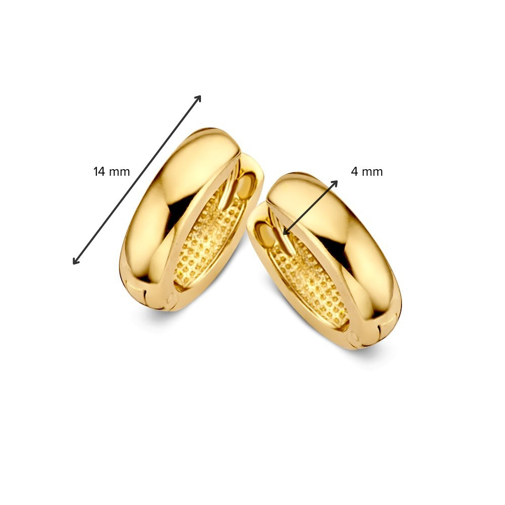 Żółte złoto Kolczyki koła 14 Karat – Prosty i Elegancki Design, 10 x 8 mm Wewnętrzny rozmiar