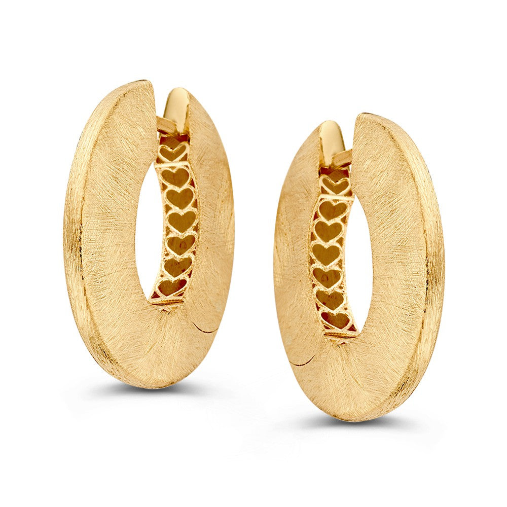 Geelgouden Gematteerde Oorbellen met IJs Matte Afwerking in Opvallend Design