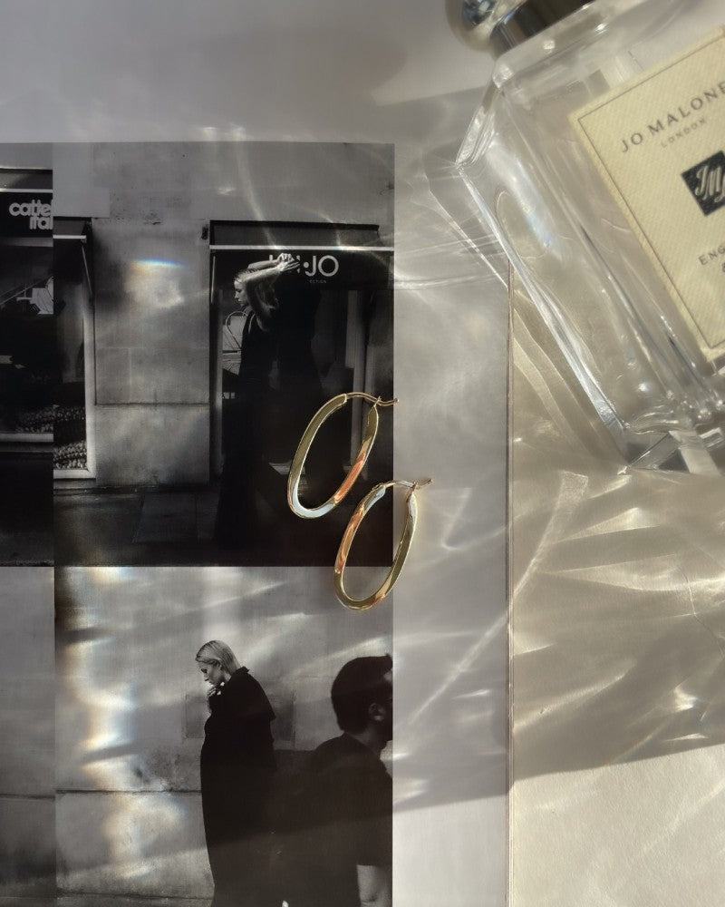 Żółte Złoto Kolczyki Koła z Zabawny Twist – 14 Karat Złoto