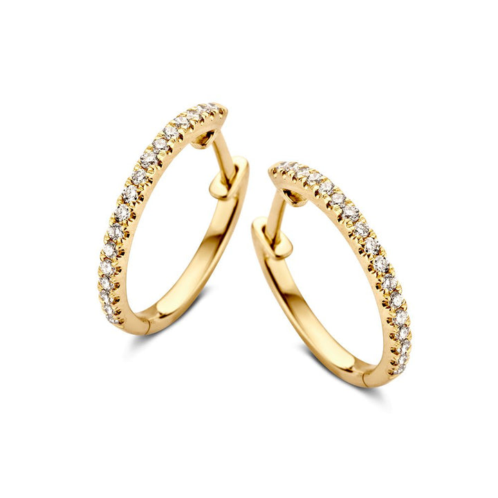 Stijlvolle Geelgouden Oorringen met Diamant: Elegantie in Elke Detail