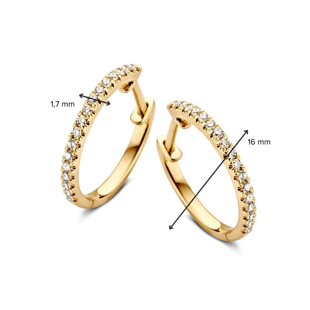Stijlvolle Geelgouden Oorringen met Diamant: Elegantie in Elke Detail
