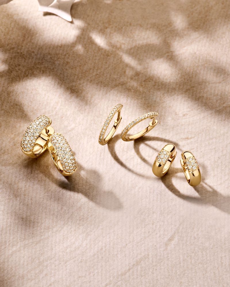 Stylowe Kolczyki Żółte Złoto z Diamentem: Elegancja w Każdym Detalu