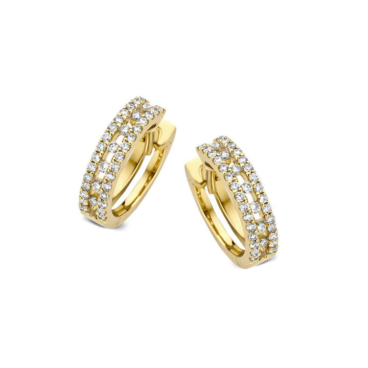 Geelgouden Oorringen met Diamant: Subtiele Luxe voor Elke Gelegenheid 0,28 crt.