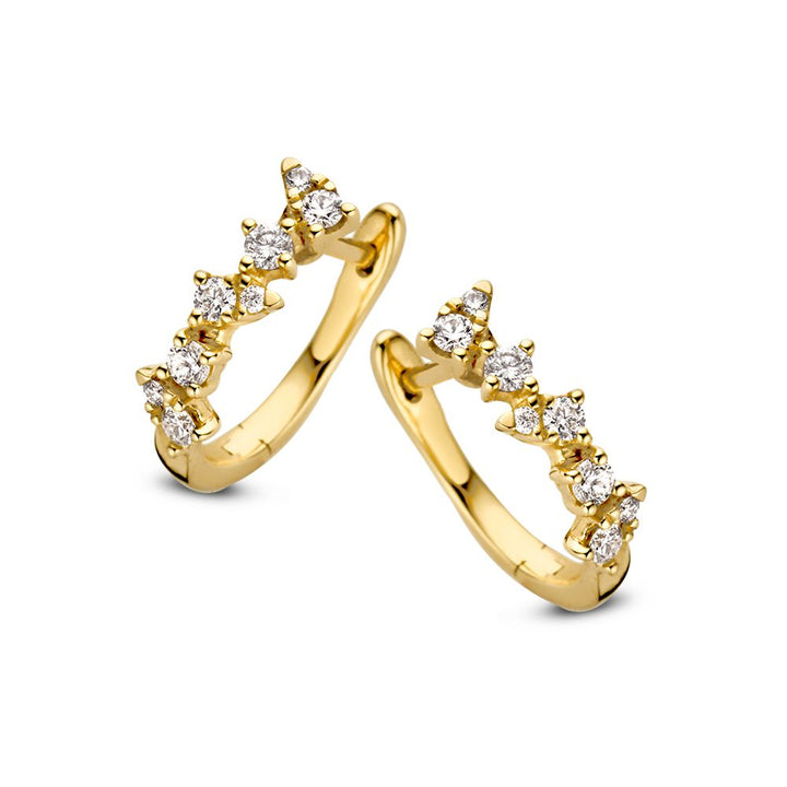 Geelgouden Oorringen met Diamant: Verfijnde Elegantie en Schitterende Luxe 0,32 crt.