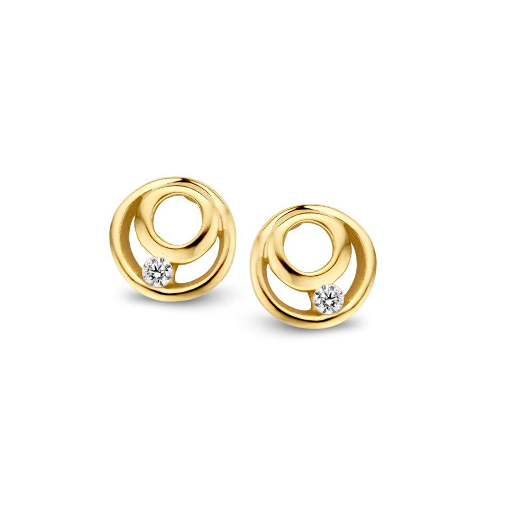 14 Karaat Gouden Ring met Zirkonia - Geel Goud -