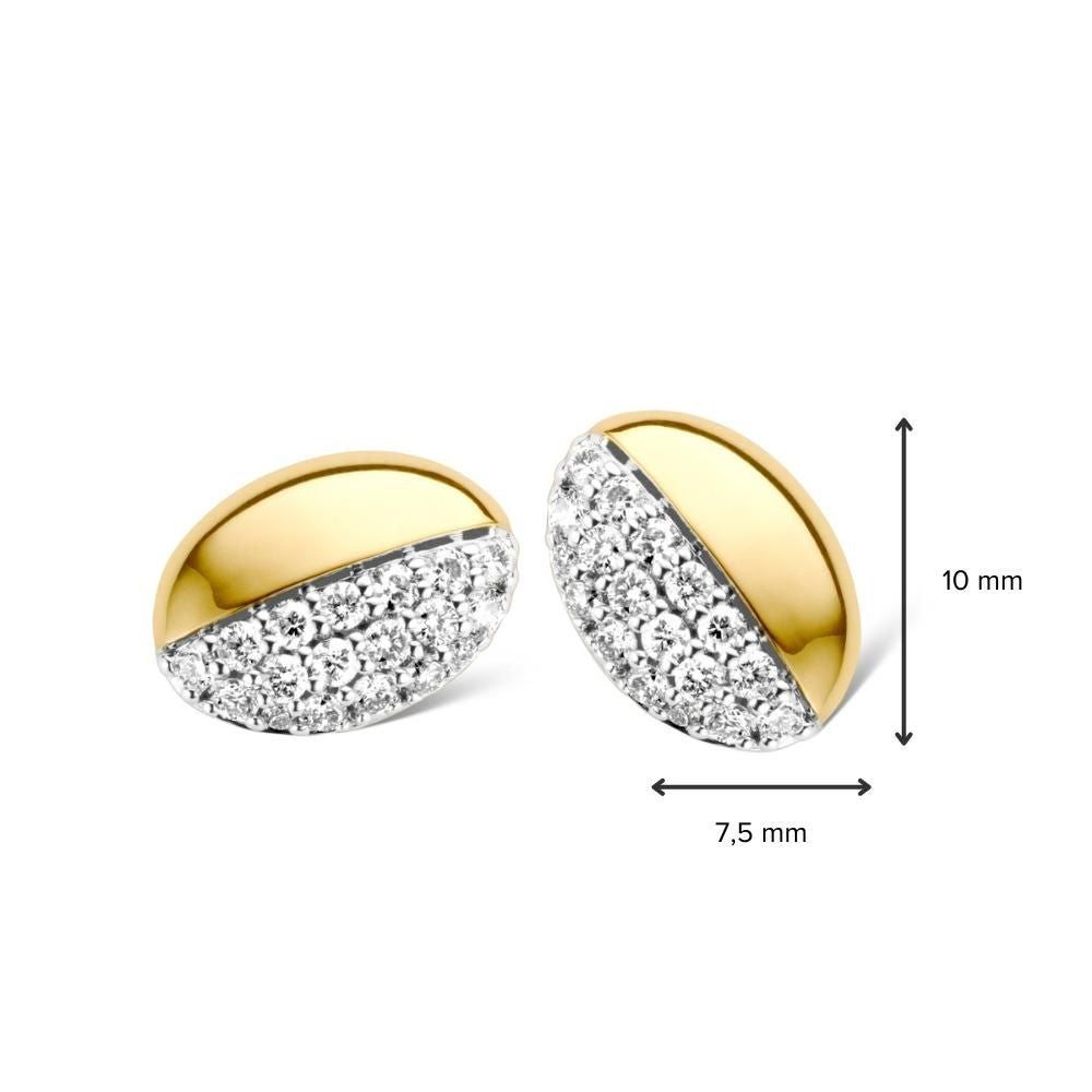 Bicolor Złote Kolczyki z 0,30ct Błyszczącymi Diamentami