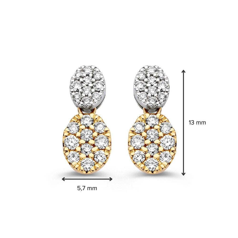 Eleganckie Kolczyki z Diamentami – 0.45ct Wzór Owalny w Złocie 14k