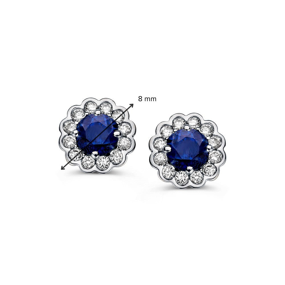 Żółtogoldowe Kolczyki z Szafirem i Diamentem 0,66ct w Oprawie Entourage