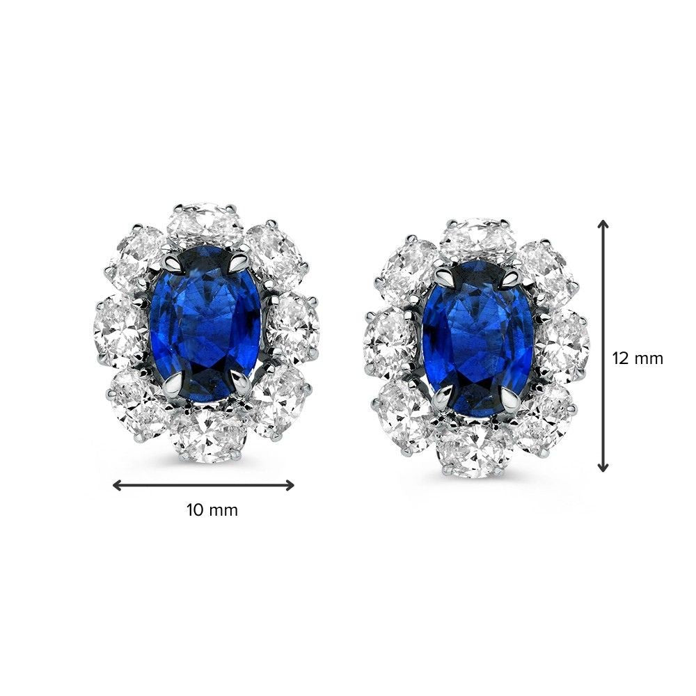 Kolczyki bicolor szafir+diament