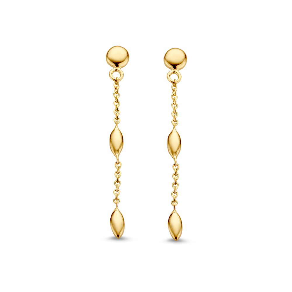 14K Geelgouden Oorstekers 34mm – Verfijnde en Tijdloze Oorbellen voor Dames
