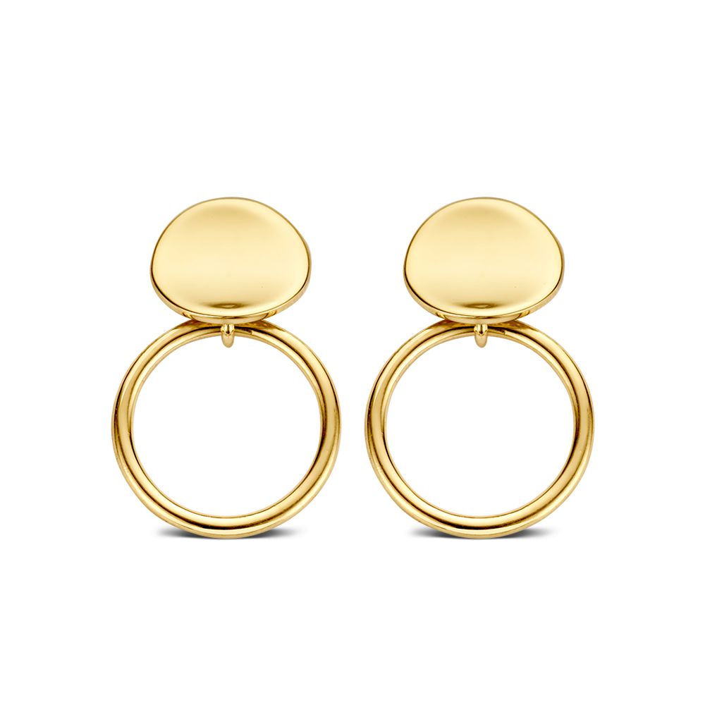 14K Geelgouden Oorstekers 18mm x 12mm – Eenvoudig en Verfijnd Design