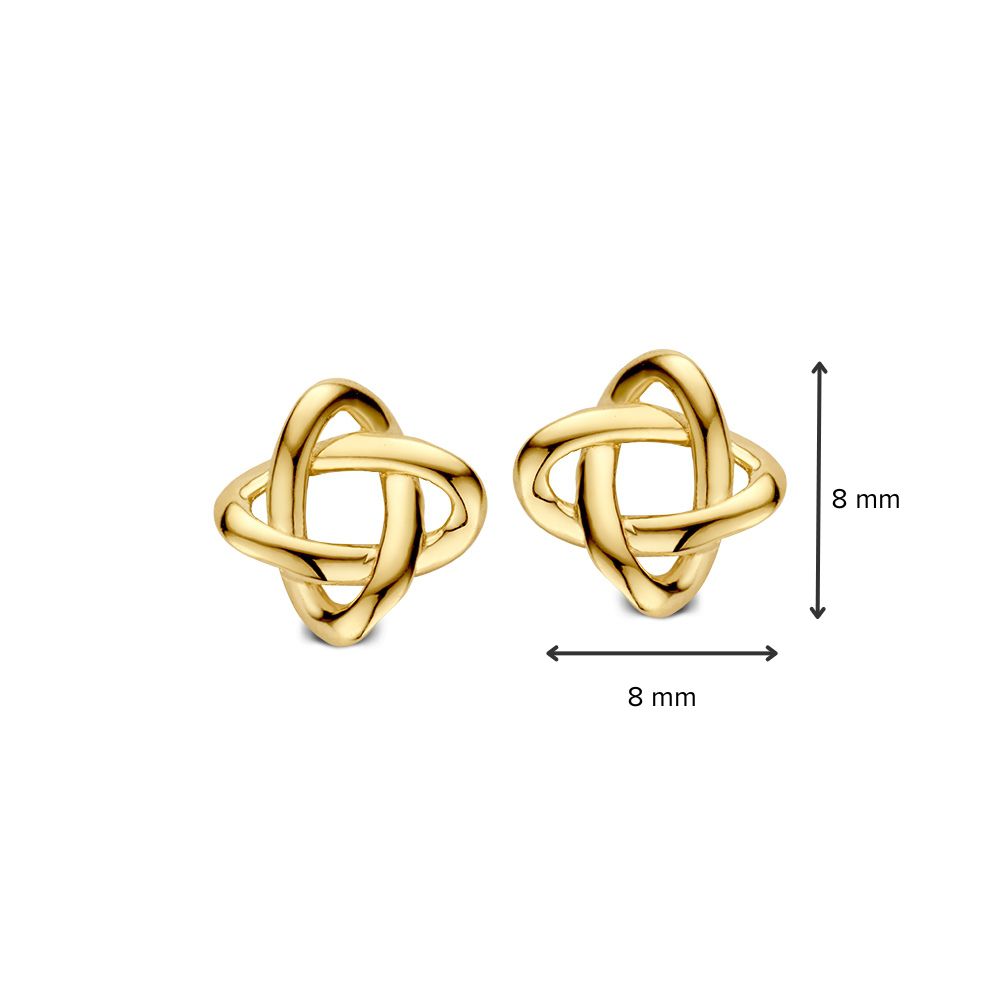 14K Geelgouden Oorstekers, Gevlochten Model