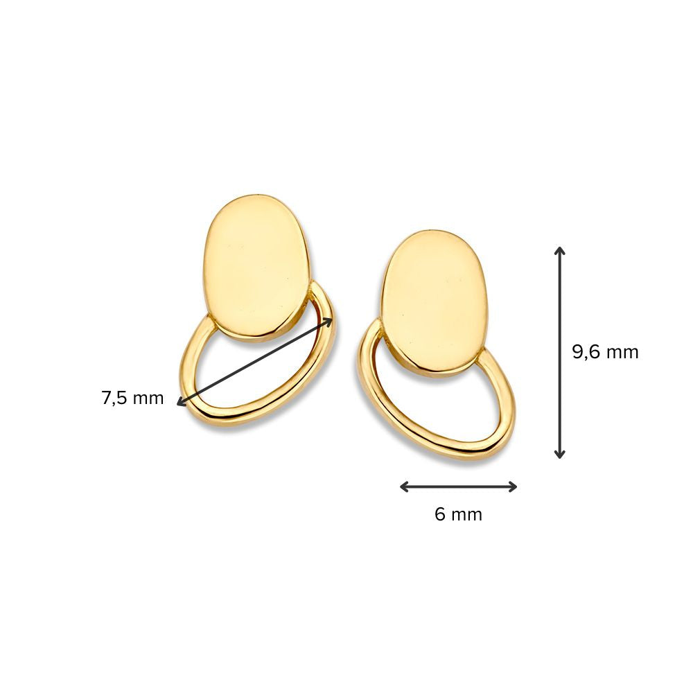 Żółte złoto Kolczyki 14K 10mm – Wyrafinowana Minimalistyczna Elegancja