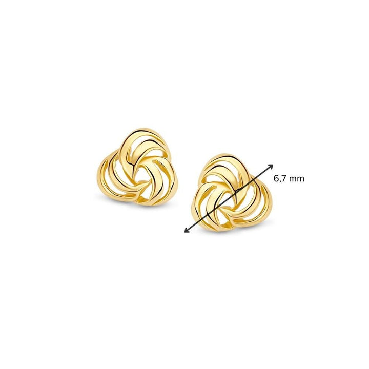 Geelgouden Oorstekers 14K - 7.3mm, Minimalistisch Design