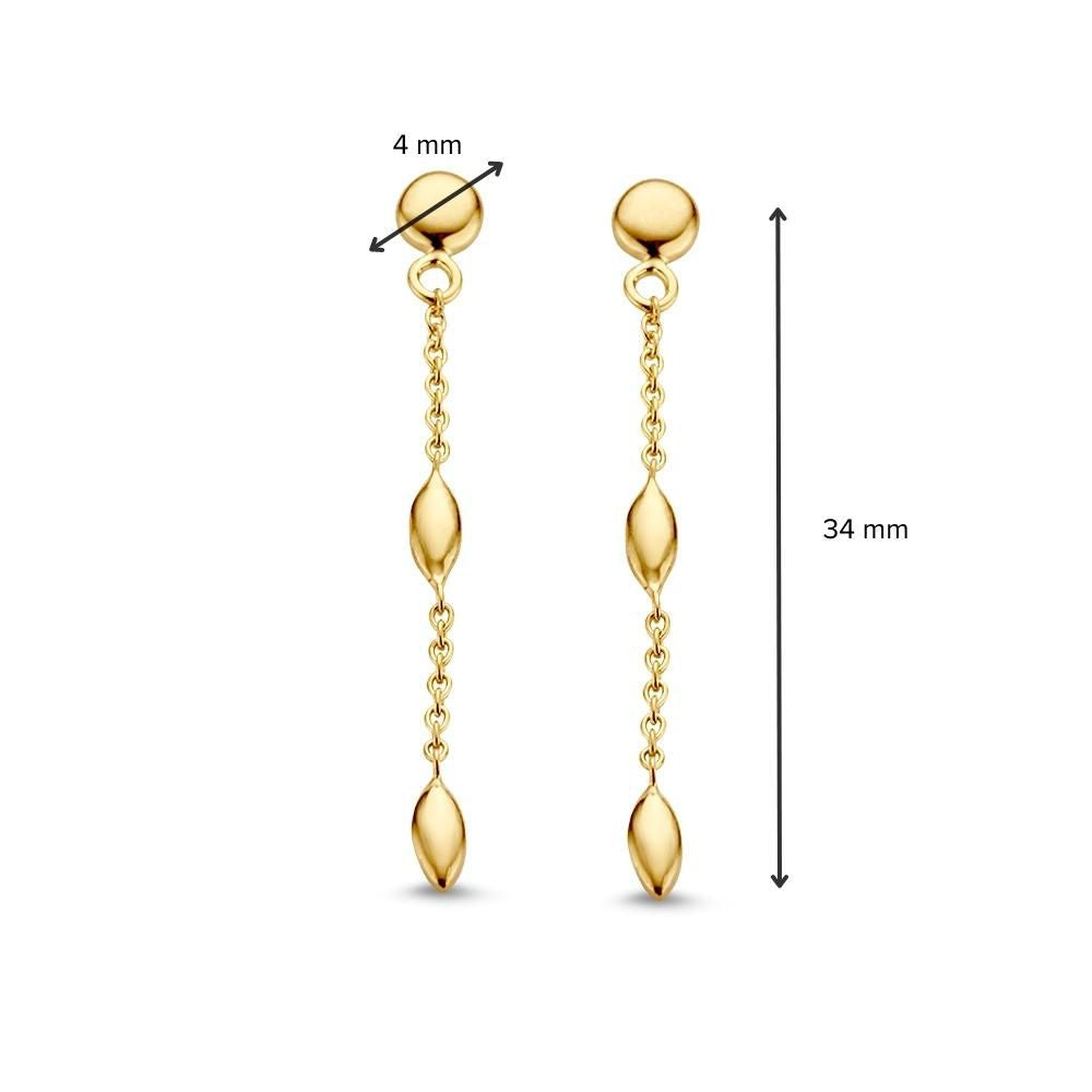 14K Żółte Złoto Kolczyki 34mm – Wyrafinowane i Ponadczasowe Kolczyki Damskie