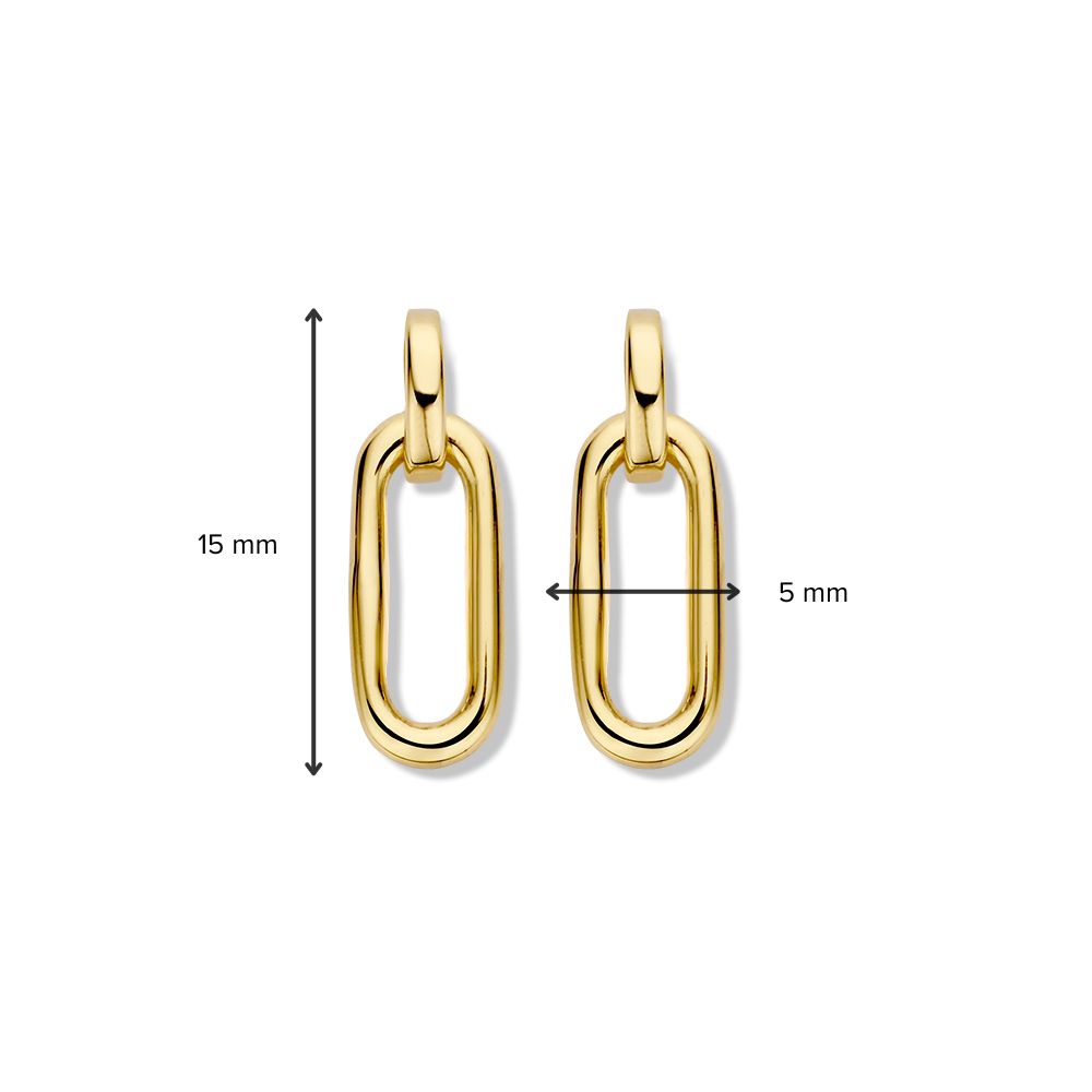 14K Żółte Złoto Kolczyki z Ogniwem Paperclip