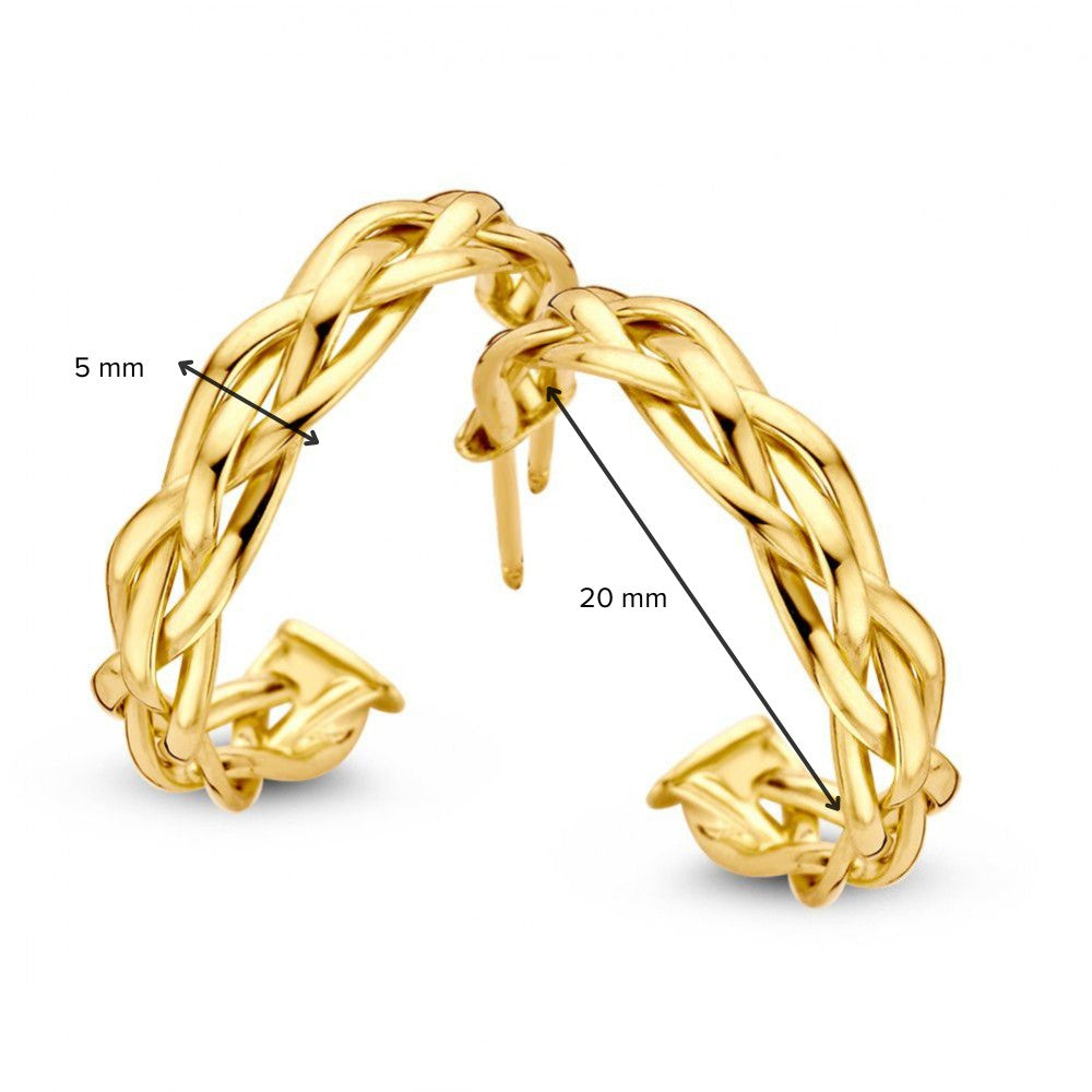 Żółte złoto Kolczyki 14K 20mm - Prosta Elegancja