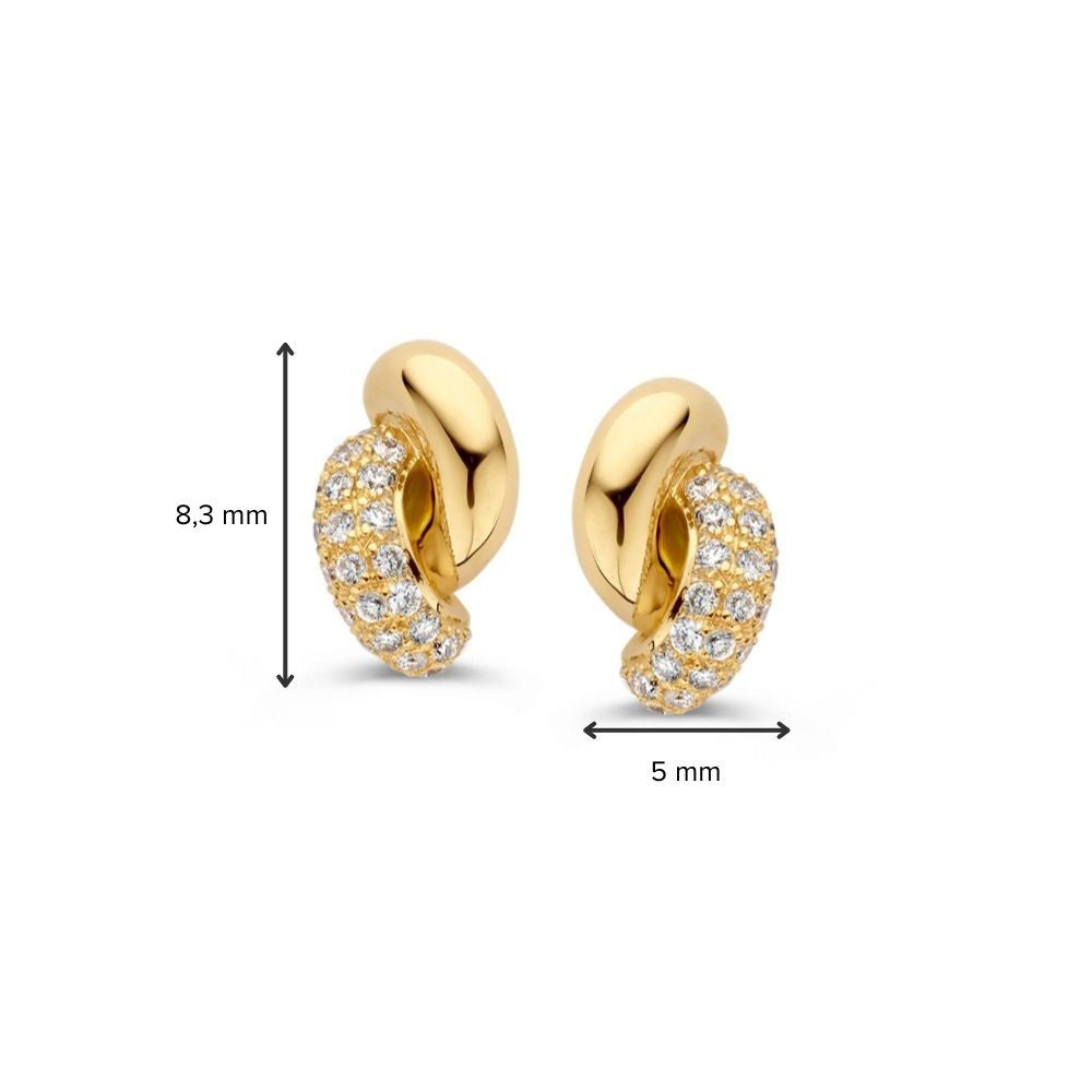 Eleganckie Kolczyki w Żółtym Złocie z Diamentami, 0.15ct – Ponadczasowa Biżuteria dla Kobiet