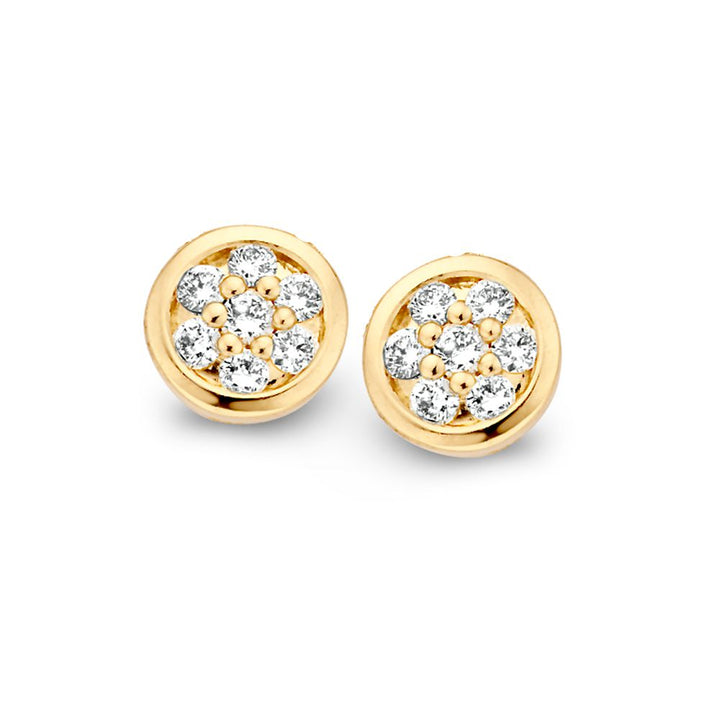 Geelgouden Oorstekers met Diamant van 0,18 crt. – Elegante