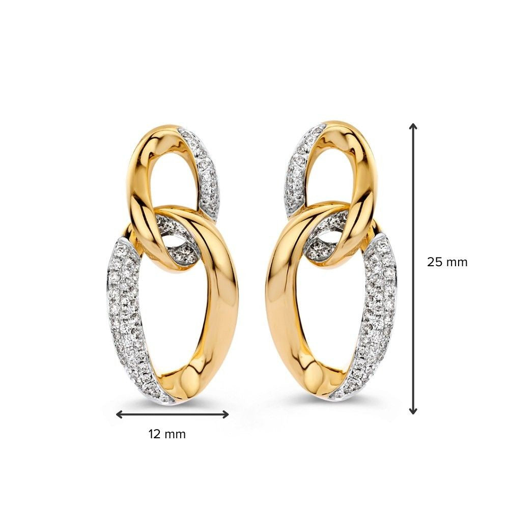 Luksusowe Żółte Złote Kolczyki z Diamentami – Elegancja i Blask w Jednym