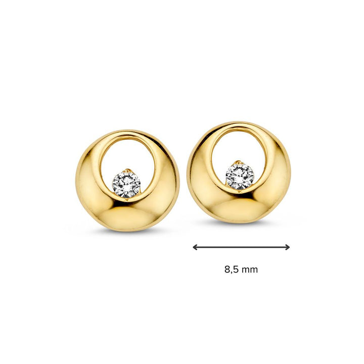 Geelgouden Oorstekers met Zirkonia's – 14 Karaat, Subtiel en Elegant