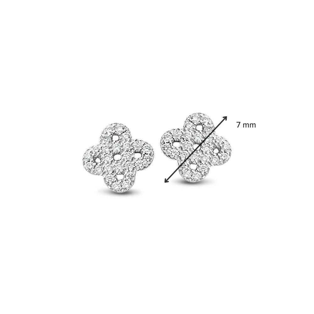 Kolczyki wkrętki z białego złota z diamentem – 14 karatów, 0.14 ct brylant
