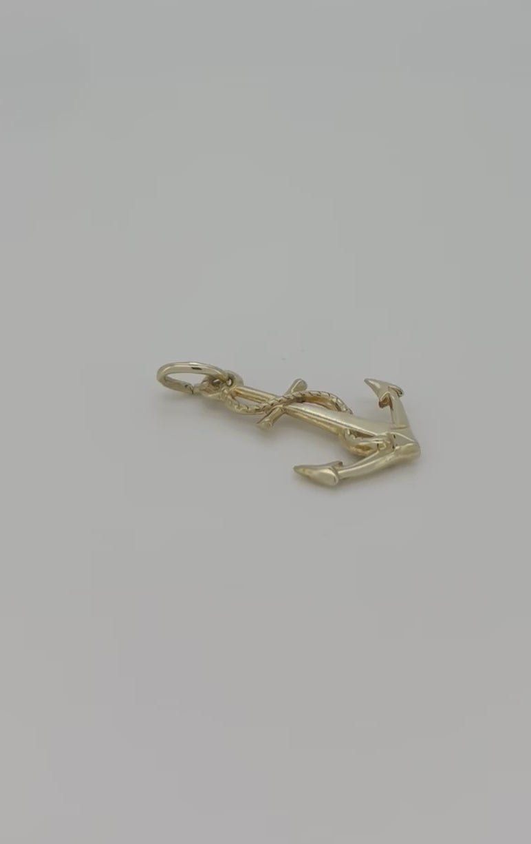 vintage złoty wisiorek 14k kotwica 0.9gr