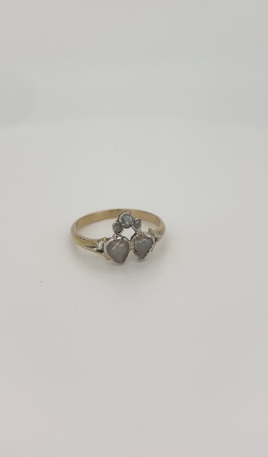 vintage złoty pierścionek diament 14k 3.0gr